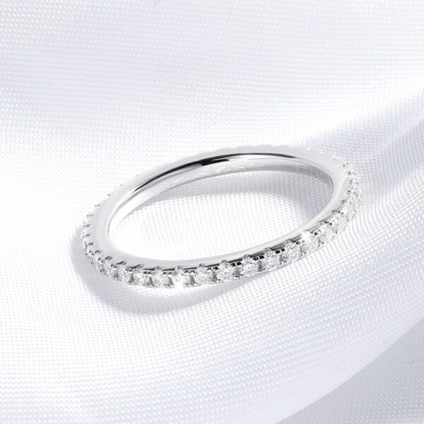 Smyoue Plated 0.57ct Full Enternity Moissanite Ring Forn Women S Sterling Sier Matching Diamond Band Wedding Jewelry