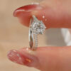 0.5/1CT Moissanite Engagement for Women D Color Sparkling Lab Diamond Fine Jewelry S Sier Rings Original Certified