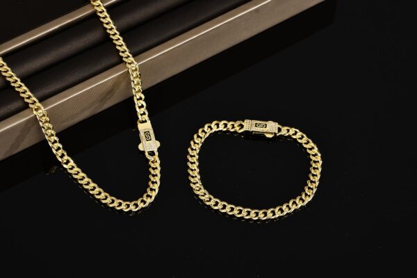 Classics Golden Fashion Miami Cuban S Bracelet Chain Hip Hop Men's And Women's Jewelry Necklace