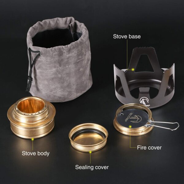 2a1223eb7804fd7c REDCAMP Mini Spirit Burner, Ultralight Portable Alcohol Stove for Backpacking Hiking Outdoor, Small Lightweight Camping Stove for BBQ Cooking Picnic, Black