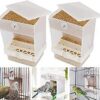 Parrot Automatic Feeder,No-Mess Bird Feeder,Cage Accessories for Budgerigar Canary Cockatiel Finch Parakeet Seed Food Container by Old Tjikko (Screw-Fixed Bird Feeder)