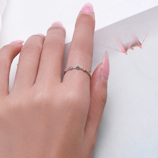 2a22020e0d36c24a Modian Sterling Sier Rainbow CZ Simulated Diamond Stacking Slim Rings Fashion Bands For Women Korea Style Fine Jewelry