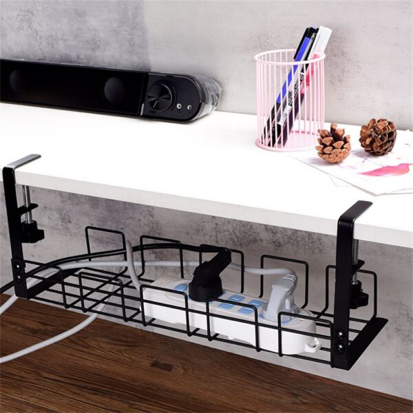 2a3669087788bf3a Under Table Rack Metal Cable Management Tray Home Office Desk Wire Organizer No Punching Kitchen Storage Accessories