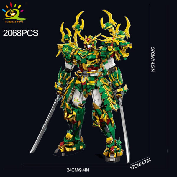 2a46f149da136d7a HUIQIBAO SunWuKong Warrior Mech Robot Building Blocks MOC Chinoiserie Action Figure Brick Children City Construction Display Toy