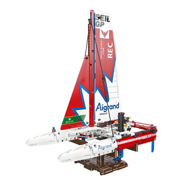 Bricks Toy F50 Hydrofoil Catamaran Sailboat Model Building Block Particle Kids Assembly Toy Tabletop Decoration Boy Adult Gifts