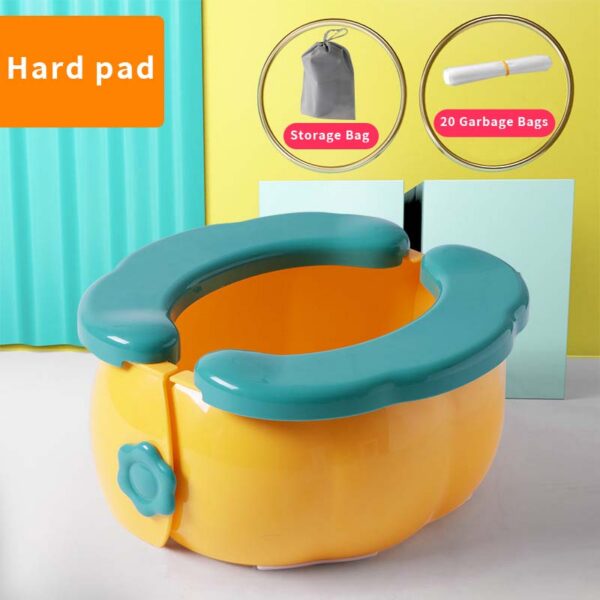 Toilet Portable Travel Baby Foldable Kids Potty Training Seat Easy to Clean With Storage Bag and 20 Garbage Bags