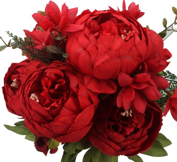 2a5bb76813781c82 Duovlo Springs Flowers Artificial Silk Peony Bouquets Wedding Home Decoration,Pack of 1 (Spring Red)