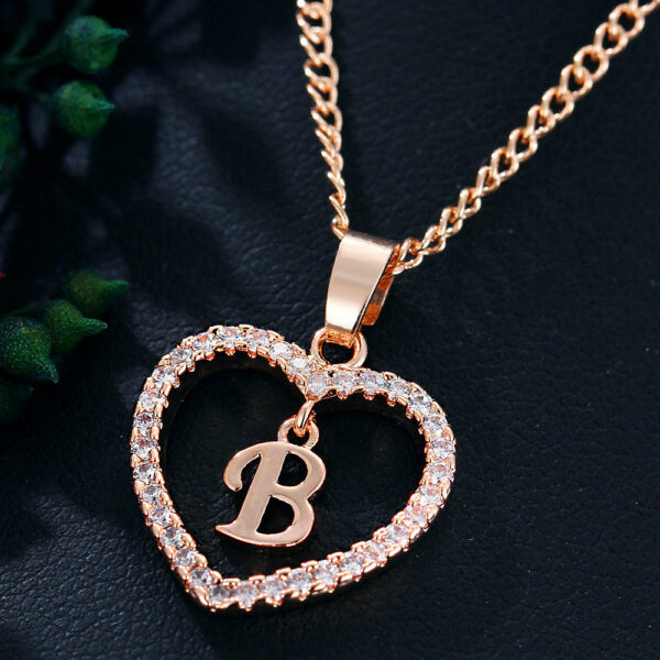 26 Letter Zircon Necklace Jewelry Love Pendant