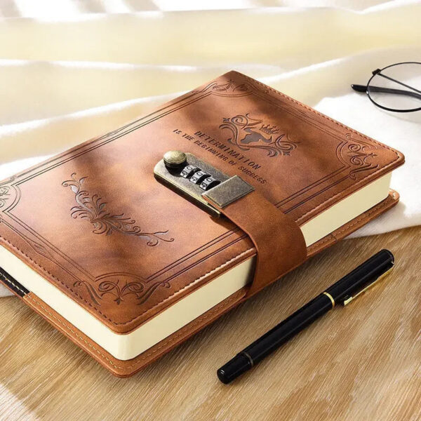 2a79a9286eea7708 A5 200 Pages Retro Password Book with Lock Diary Thickened Creative Hand Ledger Student Notepad Stationery Notebook Binder