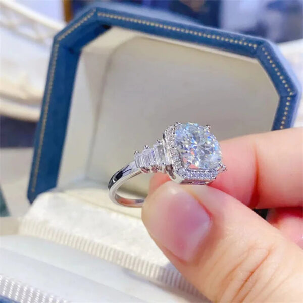 3CT Moissanite Sterling Sier Original Certified For Women Plated Au750 D Color VVS Lab Diamond Engagement Wedding Jewelry