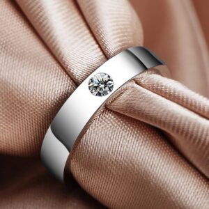 2a9c8af9a12217d7 Men's Women's Wedding Original S Sterling Sier 2mm Zirconia Diamond Couple's Engagement Ring Lovers' Fine Jewelry