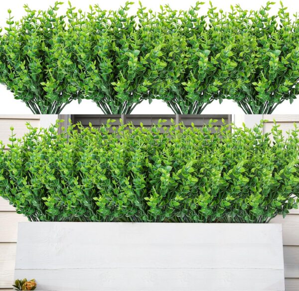 2a9d3d48fd18101a AmyHomie 20 Bundles Artificial Flowers Outdoor UV Resistant Faux Flowers No Fade Fake Plastic Plants Garden Porch Window Box Decorating(Bright Yellow)