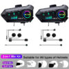 2aaad32f3b44bd11 1/2x Music Interphone Bluetooth 5.3 Motorcycle Helmet Intercom Headset Waterproof 300m Intercomunicador Speaker Earphone