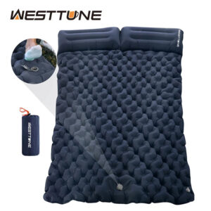 2aac34d8fc3fef40 WESTTUNE Double Inflatable Mattress with Built-in Pillow Pump Outdoor Sleeping Pad Camping Air Mat for Travel Backpacking Hiking