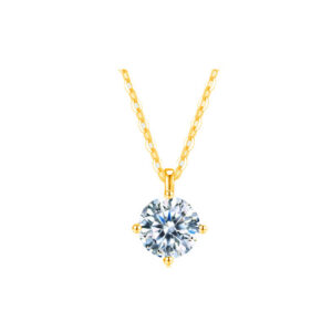 2ac4d2ba1d6609cb Stylever Certified Moissanite Diamond Classic Round Pendant Necklace for Women Sterling Sier Chain Wedding Jewelry