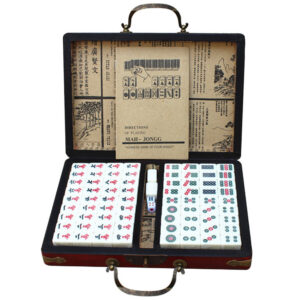 Numbered Mahjong 144 Tiles Mini Mah-Jong Set Portable Toy with Box Traditional Chinese Version Game