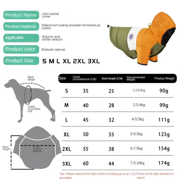 2ada9a0b8ce70a38 Dog Winter Pet Cotton Jacket Outfit Warm pet Clothes Puppy Coat For Small Medium Dogs Cats Chihuahua Bulldog Maltese Clothing