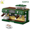 2add746f45bb6597 HUIQIBAO 928PCS MOC Coffee Machine Model Micro Building Blocks Mini Diamond City Friend Bricks Set Children Toys Kids Girl Game