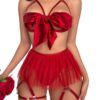 Lilosy Sexy Push Up Garter Skirt Strappy Lingerie Set