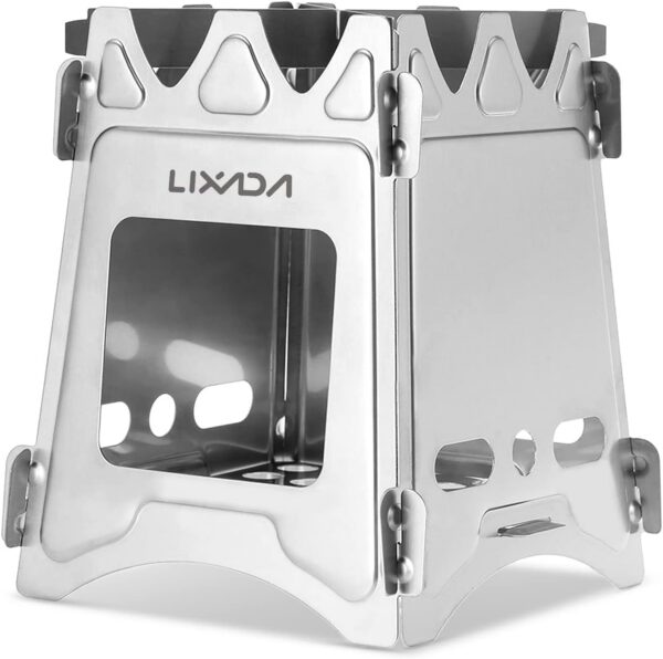 Lixada Compact Folding Wood Stove for Outdoor Camping Cooking Picnic