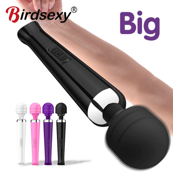 2b1c1a86d1a4a389 Powerful Magic Wand Vibrator Women Big AV Body Massager G Spot Clitoris Stimulator USB Charging Adult Sex Toys for Woman
