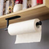 4PCS Wall Mount Toilet Towel Holder Adhesive Black Sier Kitchen Roll Paper Stand Hanging Napkin Rack Bathroom Set