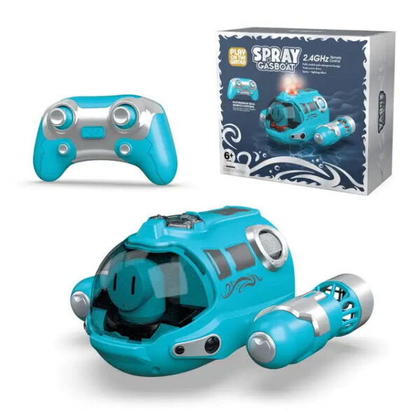 2b27f40a37fc74d2 2.4GHz Remote Control Motorboat Waterproof Spray Swimming Pool Bathing RC Steamboat Toys For Boys And Girls Children's Gift