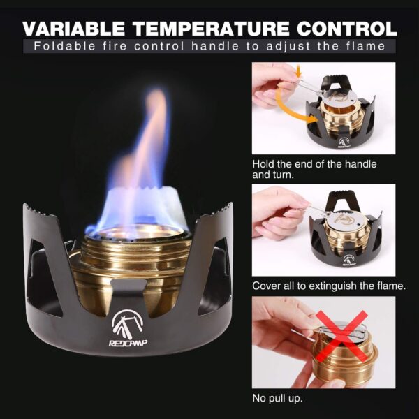 2b615a7e2a5cc13b REDCAMP Mini Spirit Burner, Ultralight Portable Alcohol Stove for Backpacking Hiking Outdoor, Small Lightweight Camping Stove for BBQ Cooking Picnic, Black