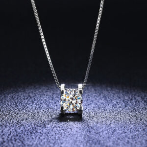 2b6f03c53d714f89 QUKE Real Moissanite Square Pendant Necklace D Color VVS1 Lab Diamonds Sterling Sier for Women Wedding Fine Jewelry PE032