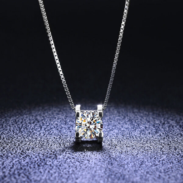 2b6f03c53d714f89 QUKE Real Moissanite Square Pendant Necklace D Color VVS1 Lab Diamonds Sterling Sier for Women Wedding Fine Jewelry PE032