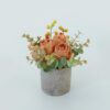 Artificial Flowers Kit with Pot, Combination of Fake Silk Orange Roses and Greenery,Small Plant Potted Decor for Offices,Bookshelf,Bedroom, Living Room,Party,Wedding Decorations…