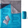 2b9ef7ce747a28b7 Tuphen Double Sleeping Bag, Sleeping Bag with 2 Pillows, Queen Size XL Bag for 2 People, Cold Warm Weather- 3 Seasons, Waterproof Adults for Camping, Backpacking or Hiking