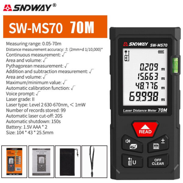 2ba2c7389e5dc3a1 SNDWAY SW Rangefinder Digital Distance Professional High Precision Mini Range Finder Laser Tape Measure Trena Meter