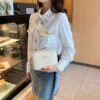 Rilibegan Embroidered Camera PU Material Casual Small Square Versatile Single Bag Printed Shoulder Strap
