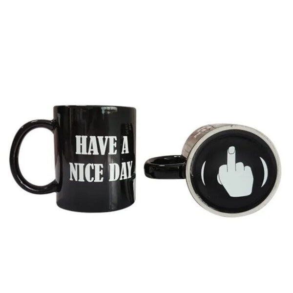 Vertical Middle Finger Creative Mug Anime Films and Teion Products Funny Ceramic Coffee Breakfast Cup Christmas Gift