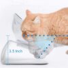 15°Elevated Cat Food Bowls with Silicone Pet Mat, Double Raised Cat Transparent Plastic Bowl with Stand, Stress-Free Suit for Cats and Small Dogs, Anti Vomiting cat Bowl, Cute Cat Face Bowl