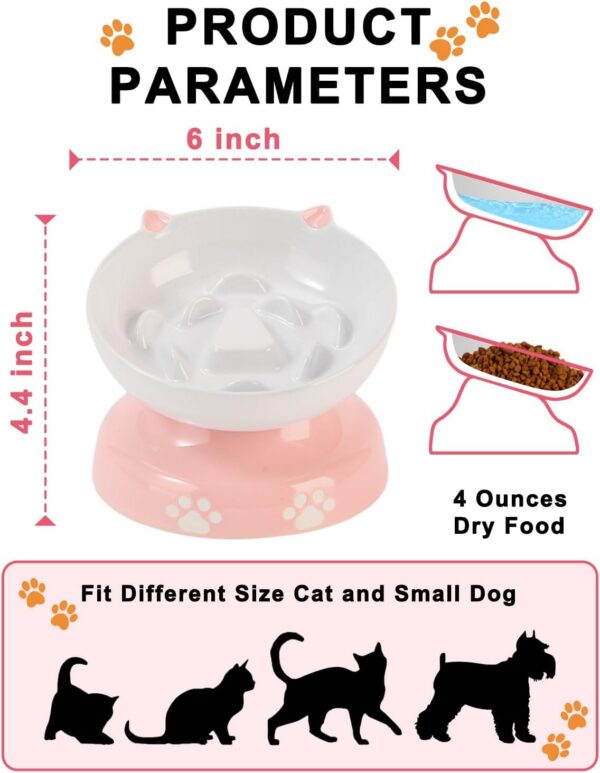 Y YHY Slow Feeder, Elevated Food Bowl Tilted Design for Dog and Cat for Dry and Wet Food