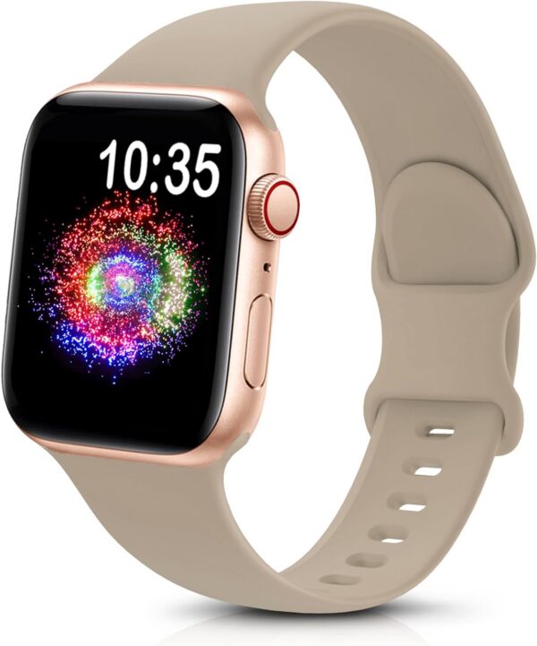 2bec09acc3355c34 TreasureMax Sport Band Compatible with Apple Watch Bands 38mm 40mm 41mm 42mm 44mm 45mm 49mm,Soft Silicone Strap Compatible for Apple Watch Series 9 Ultra 8 7 6 5 4 3 2 1 SE Men Women Grey 38/40/41MM