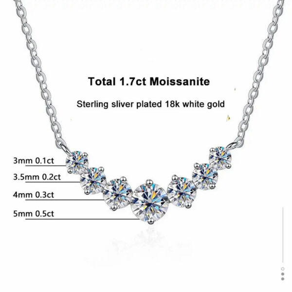 2bfa618599764b53 Full Moissanite Diamond Necklace for Women Sterling Sliver with Plated White Gold Neck Pendent Wedding Fine Jewely