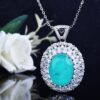 2c04c1f0b2caeb27 Brazil Tourmaline Vintage Lake Blue Paraiba Egg-shaped Large Lab Diamond Sweater Necklace Chokers Gifts