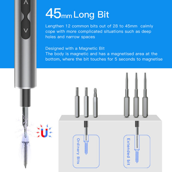 2c1083a6bf2a807c 62/6 in 1 Electric Screwdriver Set Precision Handle Portable Power Tool Kits Wireless Cordless Small Bits for Phone Watch Repair