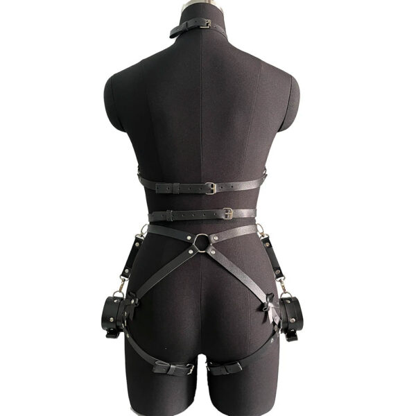 Women Sexy Bondage Harness Set Leather Lingerie Fetish Couple Underwear Thigh Garter Stocking Women's Harness Bra Sword belt