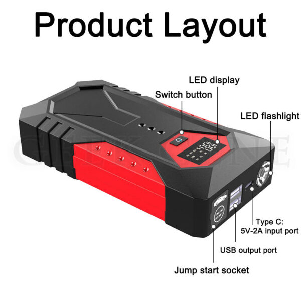 18000mAh Jump Starter Portable Power Bank Battery Booster 12V Car Starting Device for Petrol Diesel 6.0L/4.0L