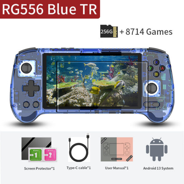 2c20c10d6d4fe016 ANBERNIC RG556 Retro Handheld Game Console Android 13 System 5.48 inch AMOLED Screen T820 Video Player Built-in Hall Trigger Fan