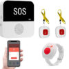 Wireless WiFi Caregiver Pager Call Button Emergency SOS Medical Alert System for Seniors Patients Elderly At Home