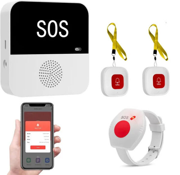 Wireless WiFi Caregiver Pager Call Button Emergency SOS Medical Alert System for Seniors Patients Elderly At Home