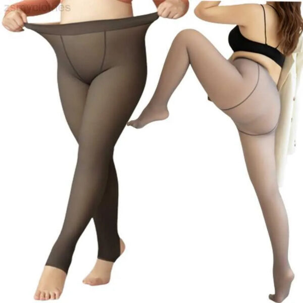 2c42f94c7c089445 Socks Hosiery Plus Size Winter Women's Sock Pants Thermal Translucent Pantyhose Woman Warm Leggings Fake Stockings Fleece Tights Skin Effect