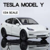 2c570474a6596fac 1:24 Tesla Y 3 S Metal Alloy Diecast Model Sound And Light Children's Toy Collectibles Birthday Gifts
