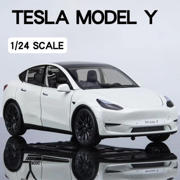 2c570474a6596fac 1:24 Tesla Y 3 S Metal Alloy Diecast Model Sound And Light Children's Toy Collectibles Birthday Gifts