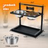 SHAINFUN Elevated Dog Bowls for Medium Dogs and Cats - Raised Cat or Dog Bowl Stand with Adjustable Height and Two Stainless Steel Food Bowls - Ideal for Medium and Small Dogs and Cats.